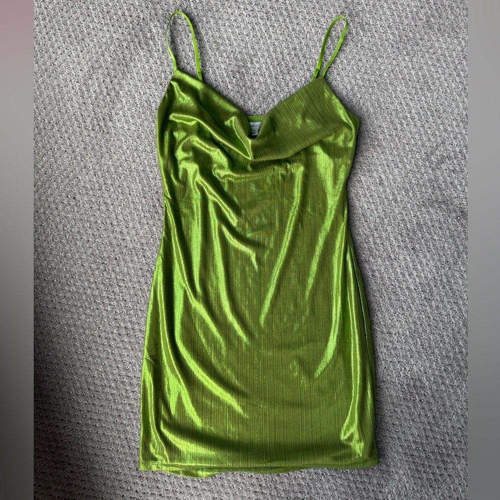 Green Shimmer Mini Dress